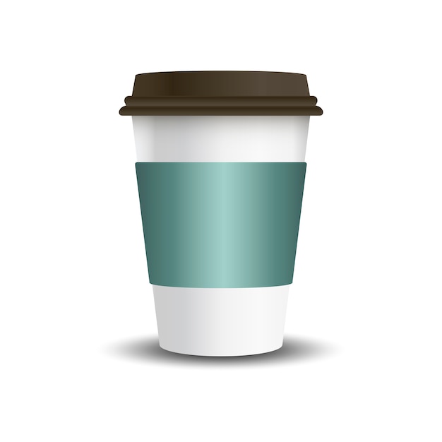 Kopje warme drank beker met mockup mouw vector Gratis Vector