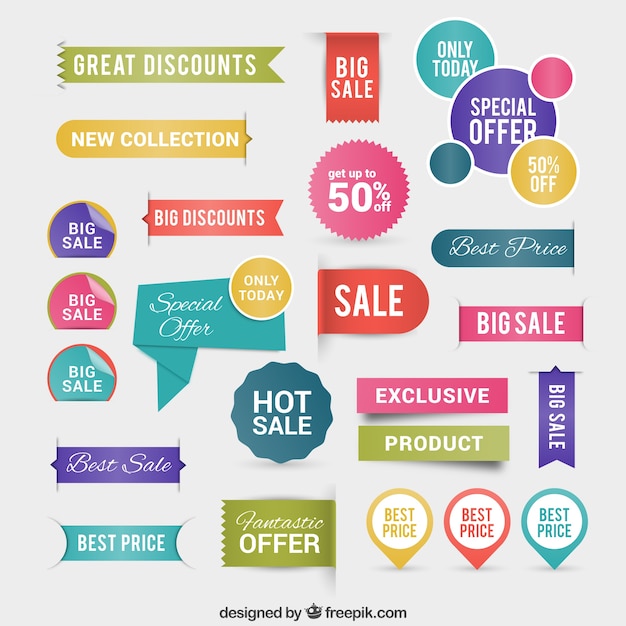 Korting labels | Gratis Vector