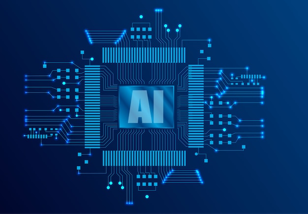 Kunstmatige intelligentie (ai) bestemmingspagina. website sjabloon voor diep leren concept. Premium Vector