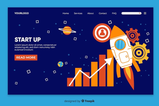 Landingspagina concept voor opstarten Gratis Vector