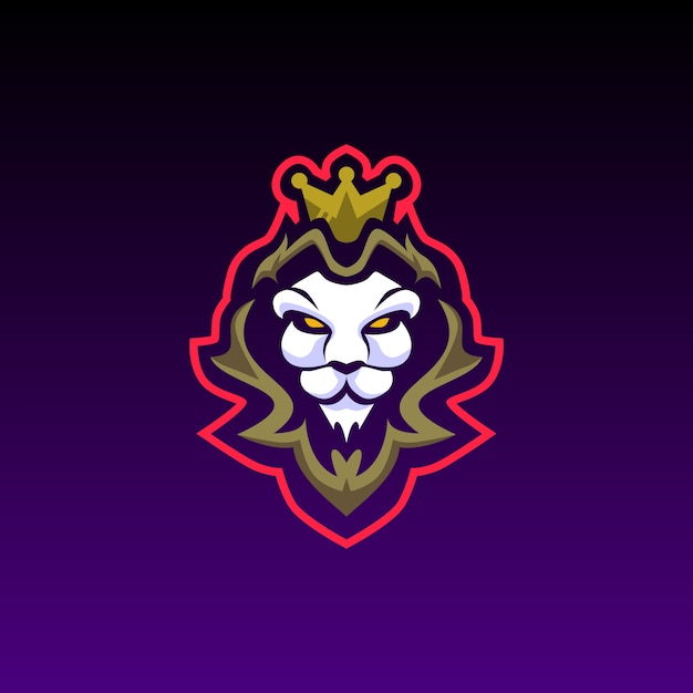 Leeuwenkop e sport logo gaming mascotte Premium Vector