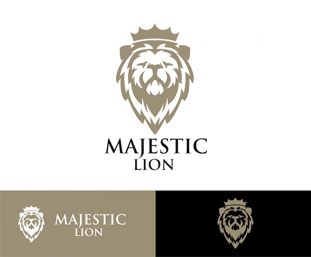 Leeuwenkop kroonlogo Premium Vector