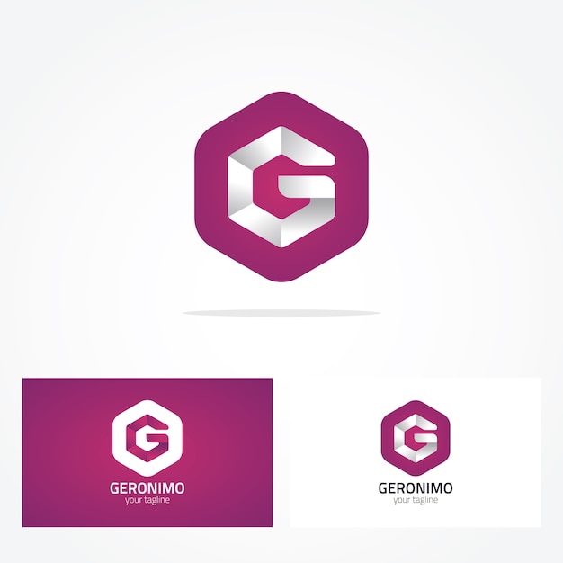 Letter g geometrisch log ontwerp Gratis Vector