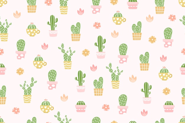 Leuke cactus patroon achtergrond. | Premium Vector