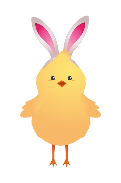 Leuke kip cartoon Premium Vector