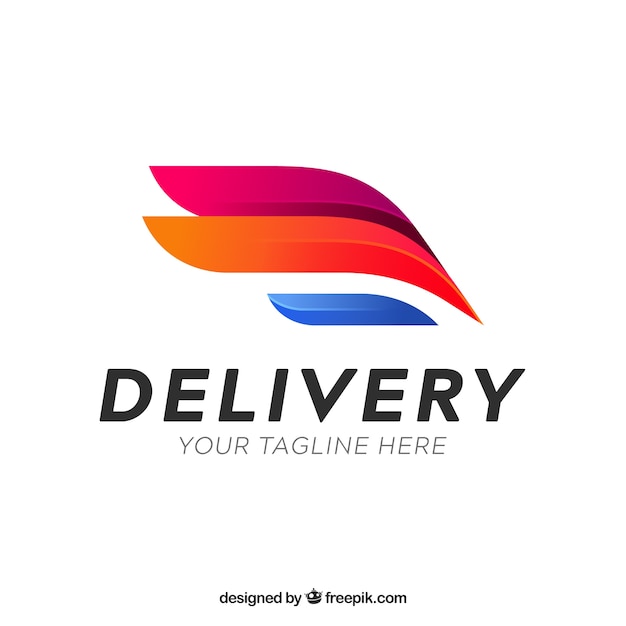 Levering logo sjabloon met verloop effect Gratis Vector