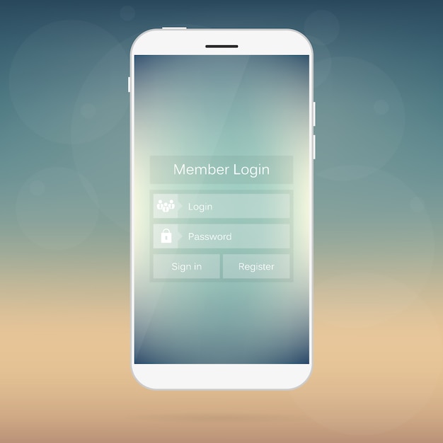 Lid login vorm mobiele webinterface. Premium Vector