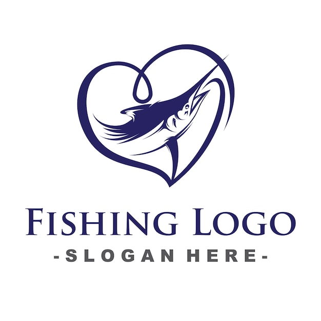 Love fishing-logo Premium Vector