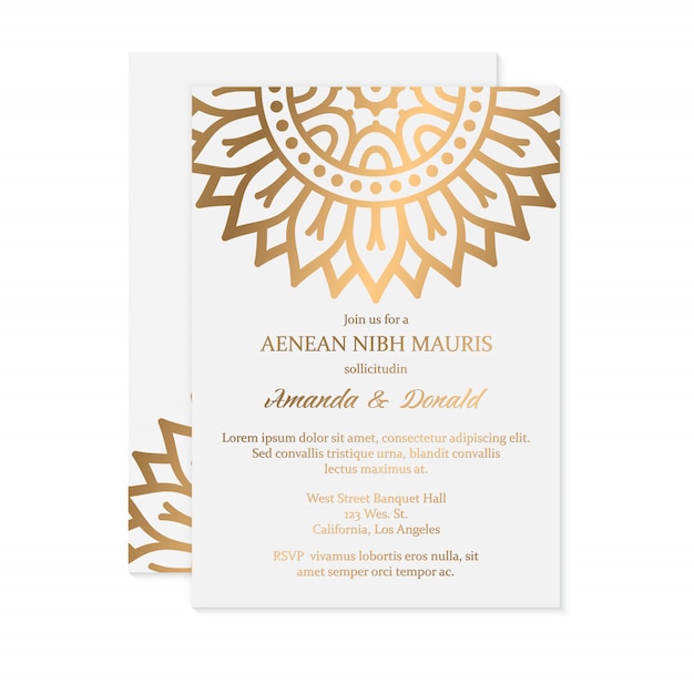Luxe bruiloft uitnodiging Gratis Vector