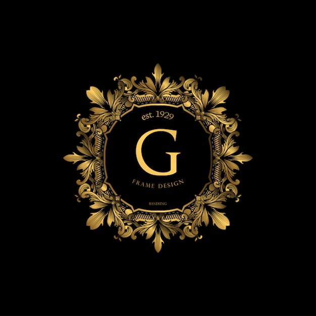Luxe frame met gouden kleur Premium Vector