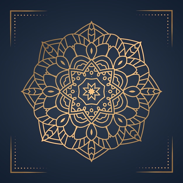 Luxe mandala achtergrond voor boekomslag, bruiloft uitnodiging. Premium Vector