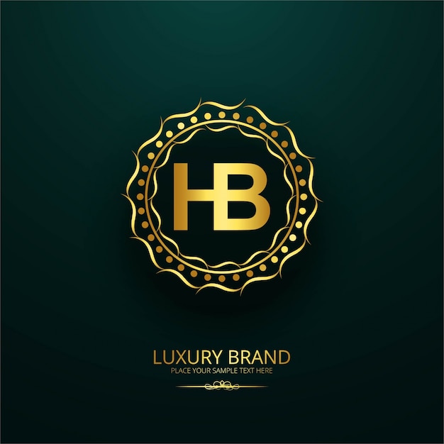 luxe-merk-letter-hb-design-gratis-vector