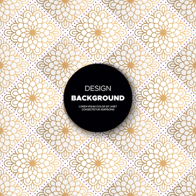 Luxe sier mandala achtergrond in gouden kleur Gratis Vector