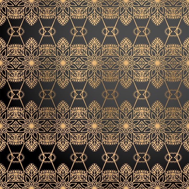 Luxe sierachtergrond in gouden kleur Gratis Vector