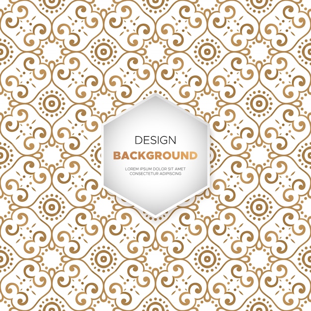 Luxe sierachtergrond in gouden kleur Gratis Vector