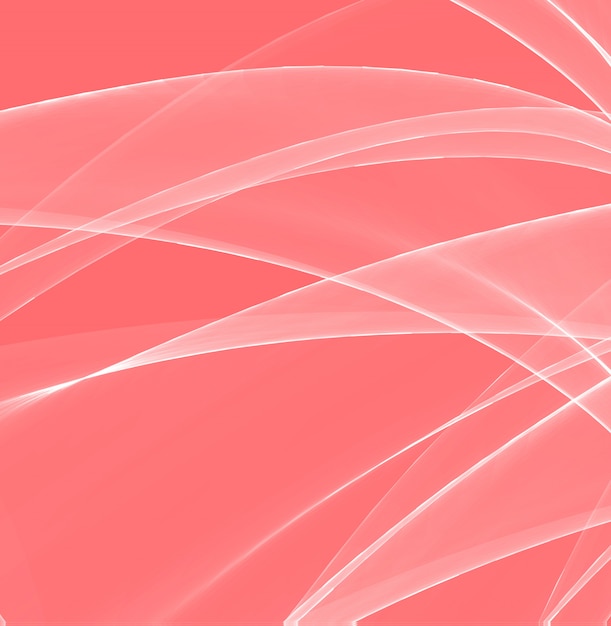 Magische golfkleur. levend koraal, de kleur van het jaar. geweldige witte lijnen over roze achtergrond. Premium Vector
