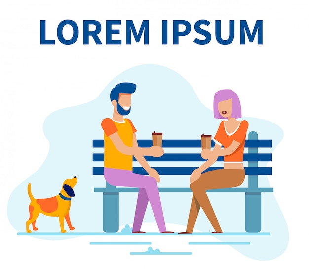 Man en vrouw op datum in park geïsoleerd cartoon Premium Vector