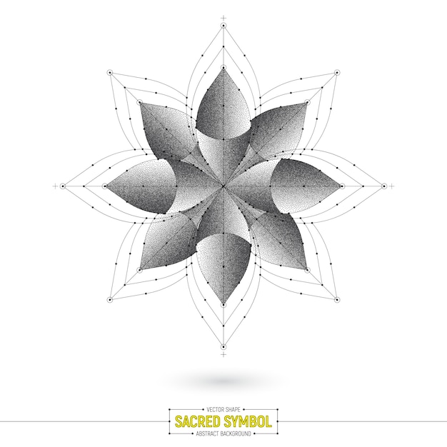 Mandala esoteric sacred symbol vector shape Premium Vector