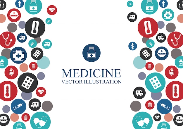 Medische achtergrond met elementen grafisch ontwerp Gratis Vector