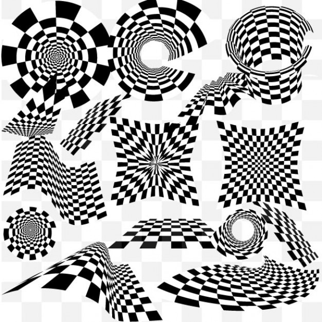 Meerdere optische illusie effecten schaken fondsen Vector ...