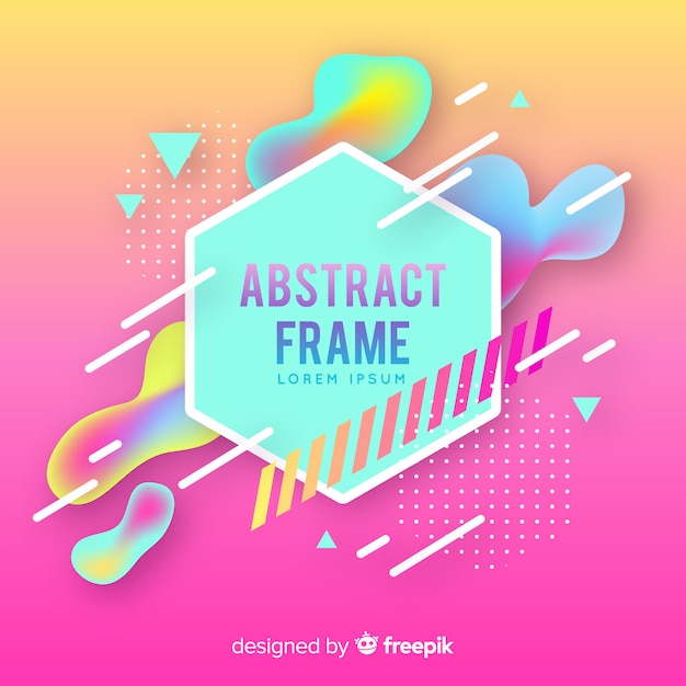 Memphis abstract frame Gratis Vector