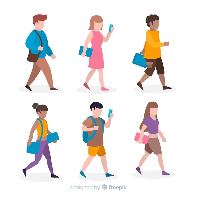 Mensen gaan naar de universiteit Gratis Vector