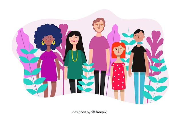 Mensen van verschillende culturen en rassen Gratis Vector