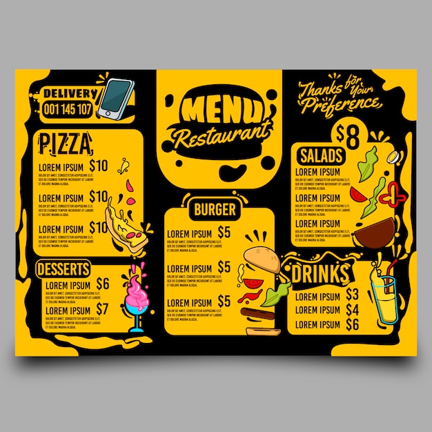 Menu restaurant | Premium Vector