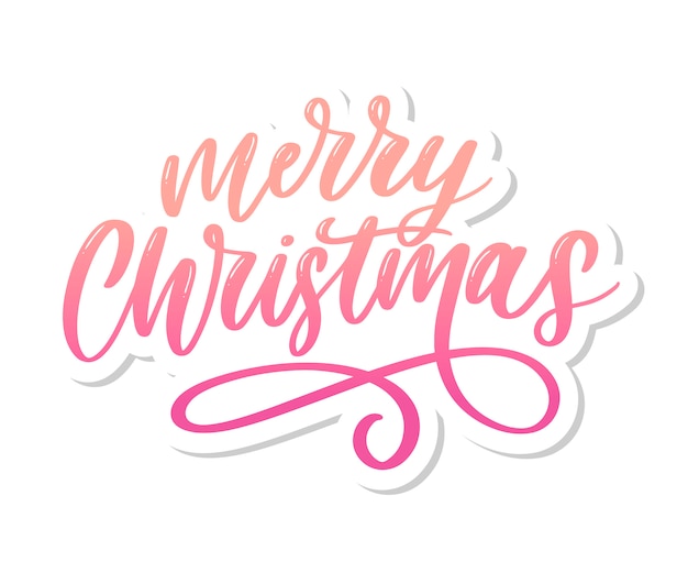 Merry christmas kalligrafische inscriptie ingerichte belettering tekst