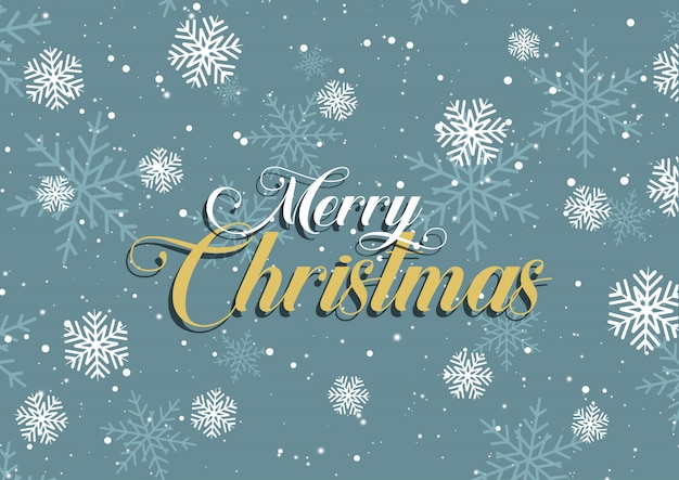 Merry christmas sneeuwvlok achtergrond | Gratis Vector