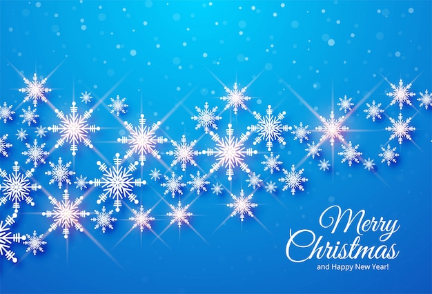 Merry christmas sneeuwvlokken viering kaart achtergrond | Gratis Vector