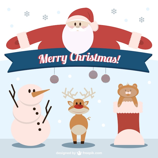 Merry christmas tekens illustratie | Premium Vector