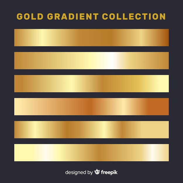 Metalen verloopverloopcollectie Gratis Vector