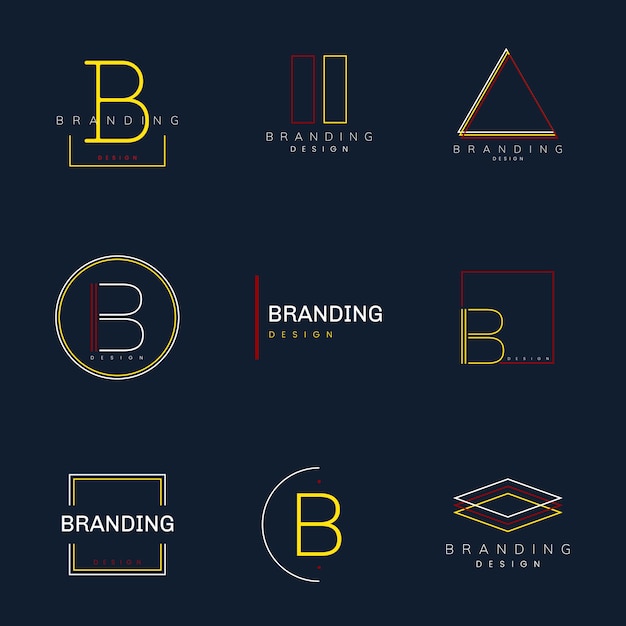 Minimale branding ontwerpset vector Gratis Vector