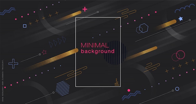 Minimale geometrische zwarte achtergrond Premium Vector
