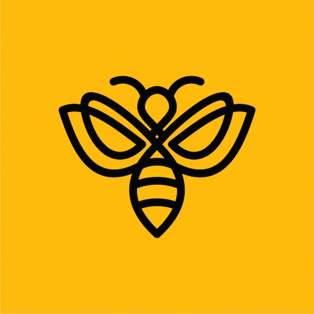 Minimalistisch vector premium bee lijn logo Premium Vector