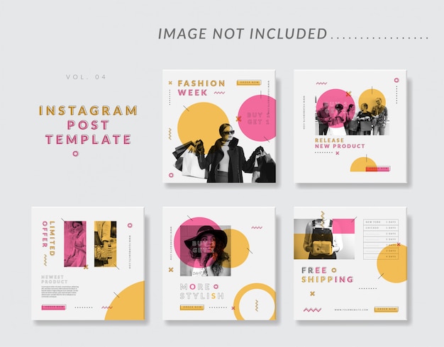 Minimalistische sociale media instagram postsjabloon voor damesmode Premium Vector