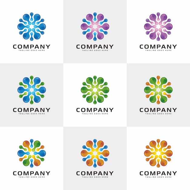 Modern abstract moleculeembleem Premium Vector