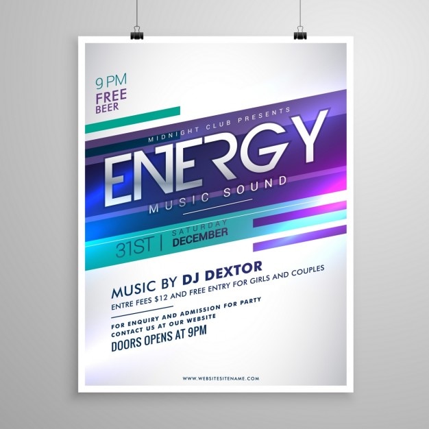 Modern Creatieve Muziek Flyer Template Ontwerp Gratis Vector