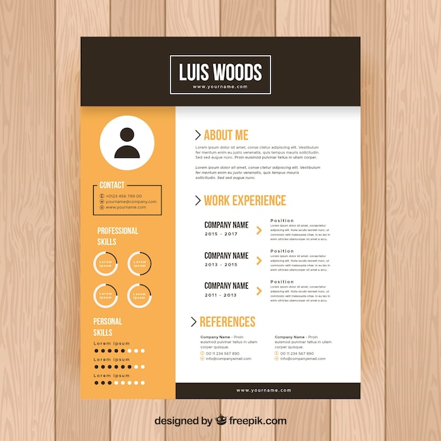 Modern cv  sjabloon Gratis Vector