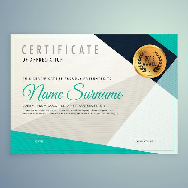 Modern elegant certificaat design met geometrische vormen ...