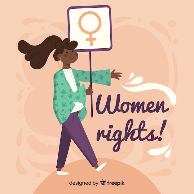 Modern feminismeconcept met vlak ontwerp Gratis Vector