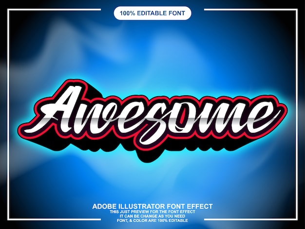 Modern geweldig script met gloedlettertype-effect Premium Vector