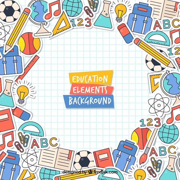 Modern onderwijs concept achtergrond Gratis Vector