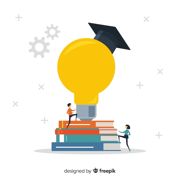 Modern onderwijsconcept met vlak ontwerp Gratis Vector