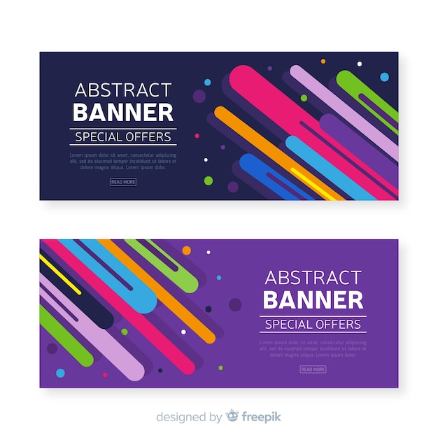 Modern pak van abstracte banners met platte ontwerp Gratis Vector