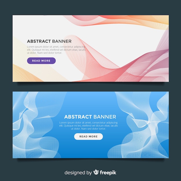 Modern pak van abstracte banners met platte ontwerp Gratis Vector