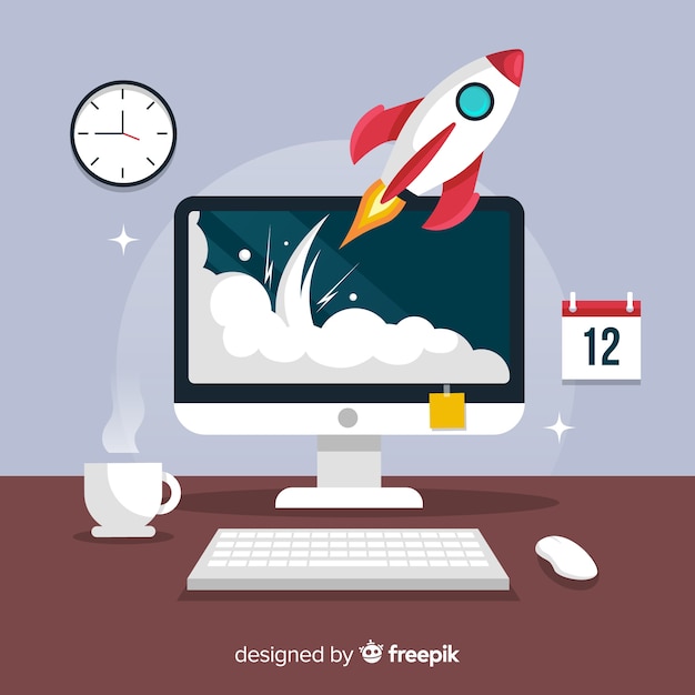 Modern productiviteitsconcept met vlak ontwerp Gratis Vector