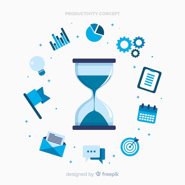 Modern productiviteitsconcept met vlak ontwerp Gratis Vector