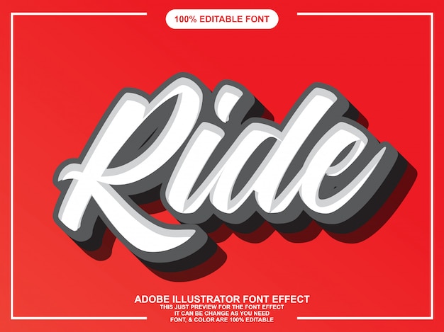 Modern script bewerkbaar typografie lettertype effect Premium Vector